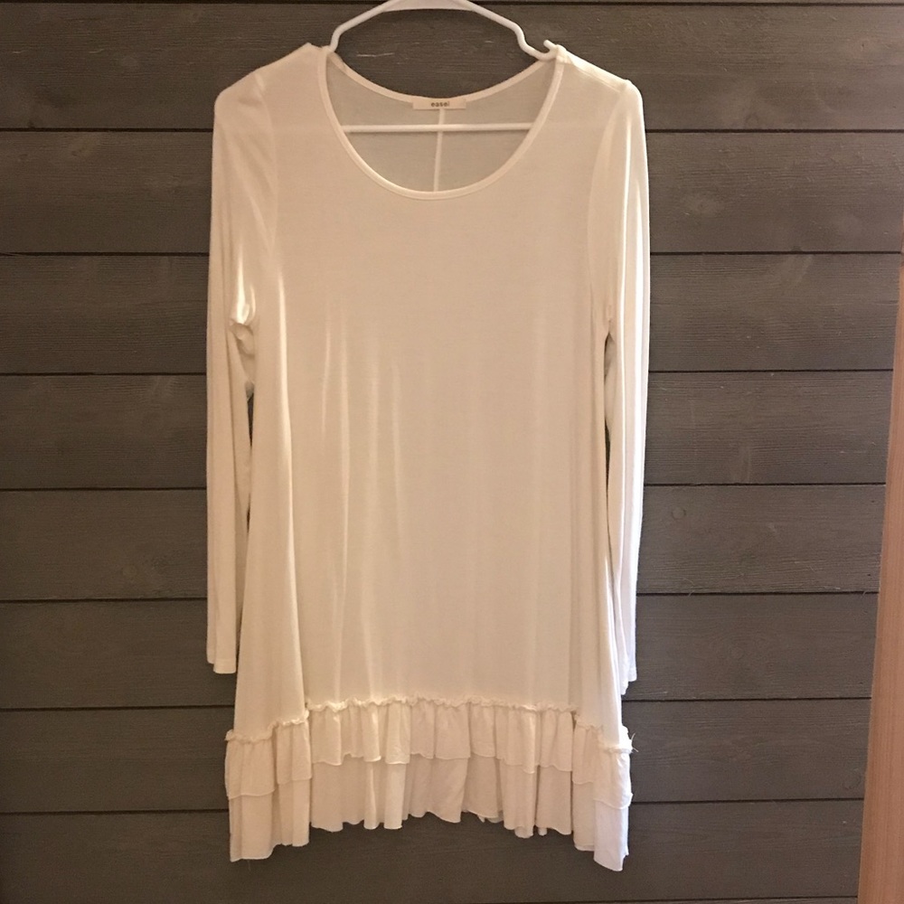 Solid white tunic size small